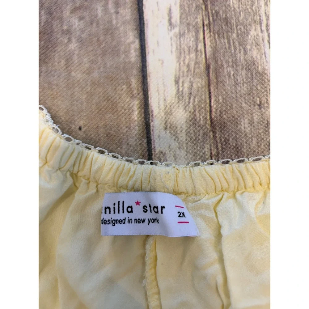 Women 2X Butter Yellow Ruffle Skort Tiered Mini Skort Cottagecore Dainty Girly‎